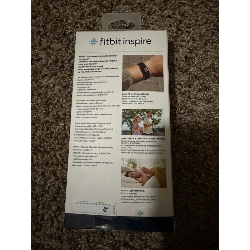 Fitbit Inspire FB412 Fitness Tracker Black w/ Box Charger Extra Band Tested